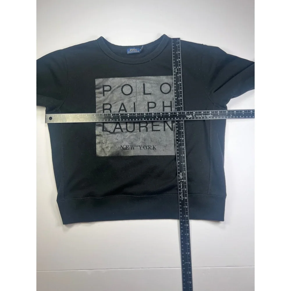 Polo Ralph Lauren Sweatshirt Mens XL Black Graphic New York Crewneck Fleece